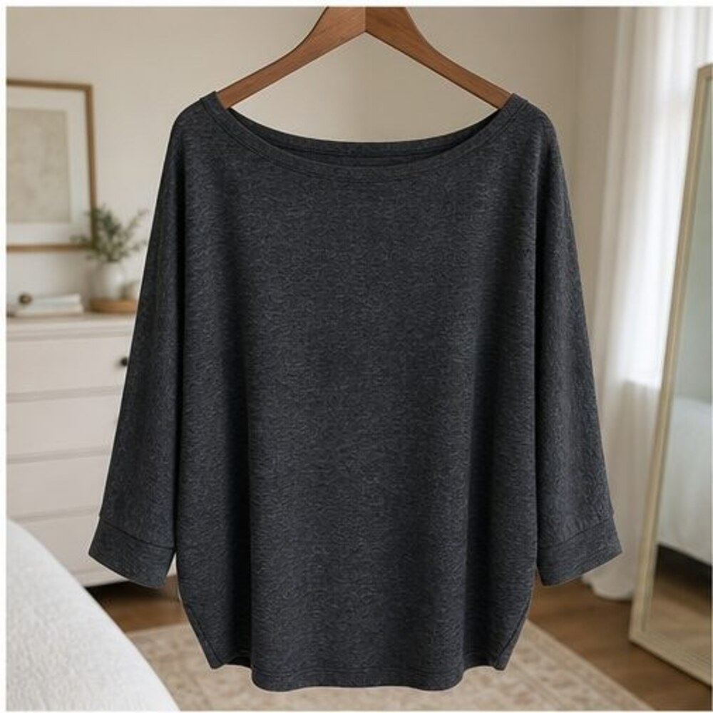 Charcoal Ruffle Blouse